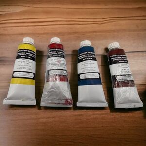 Lot A Cerulean Blue & 3 More Vintage Permanent Pigments Artists' Oil Color Paint